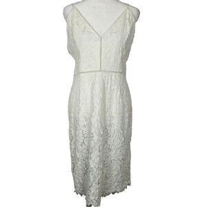 ASTR The Label Womens L White Midi Dress Floral‎ Simple Neutral Boho Party